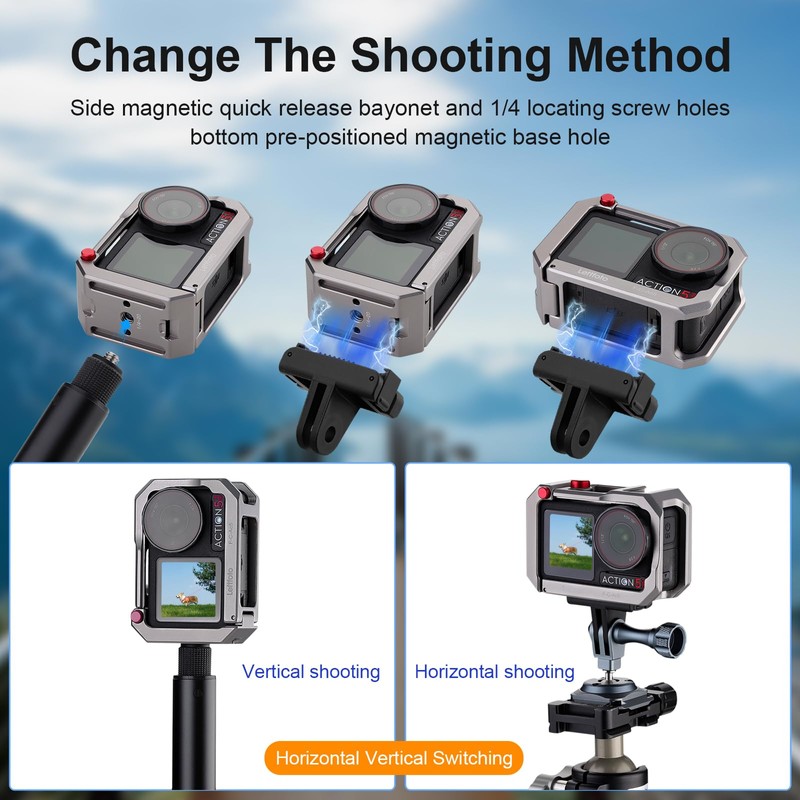 Leftfoto Ultra Light Metal Cage for DJI Osmo Action 5