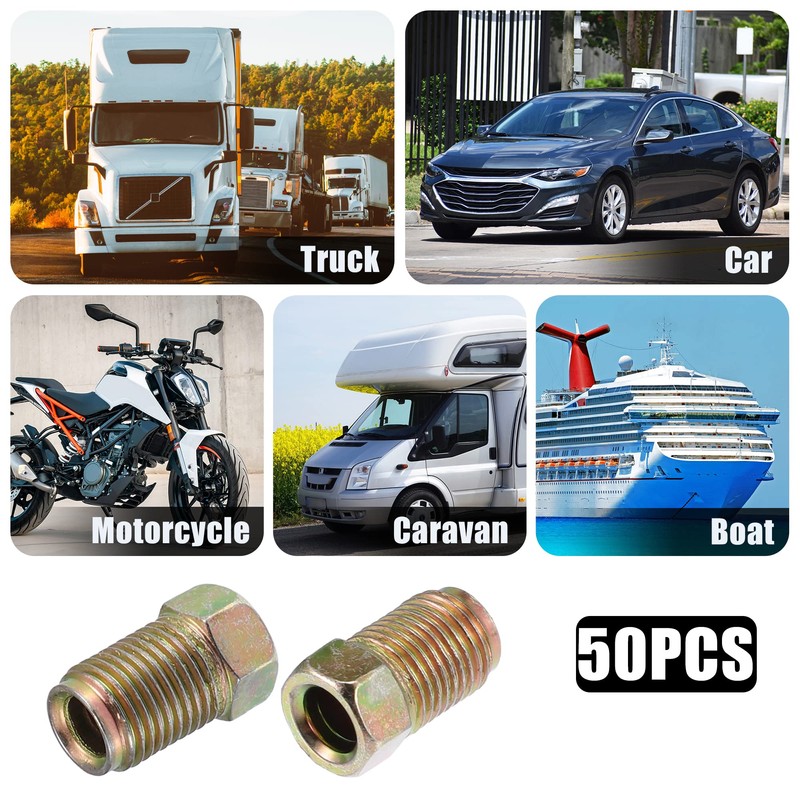 X AUTOHAUX 50pcs Motorcycle Brake Line Tube Fittings M10 PP54