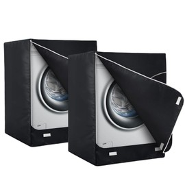 Ericlin 2-Pack Washer and Dryer Covers: Waterproof and Dustproof. Features a zipper design for easy use. Fits most front-loading machines.(Black)