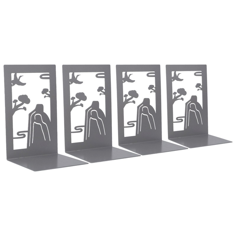 4 Pcs Metal Bookends Anti Slip Exquisite Beautiful Unique Design