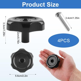 CZMZHFC 4 Pack RV Window and Vent Knob,Plastic Replacement Knob with Screws,RV Camper Window Crank Handle Turn Latch Vent Knobs,Easy Operating,Fits for RV/Camper/Trailer Windows