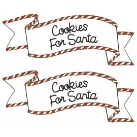Captive Decals Christmas Cookies For Santa 4 pcs 4" X 1-1/2" Waterslide Ceramic Decals