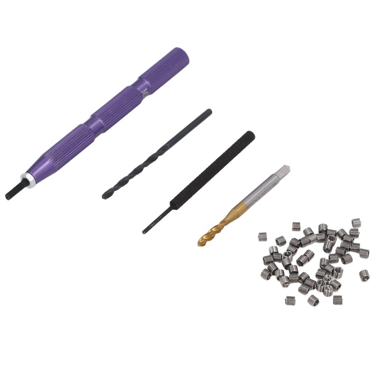 54 Pieces Metric Thread Repair Set M2.5x0.45x2D Stainless Steel Thread