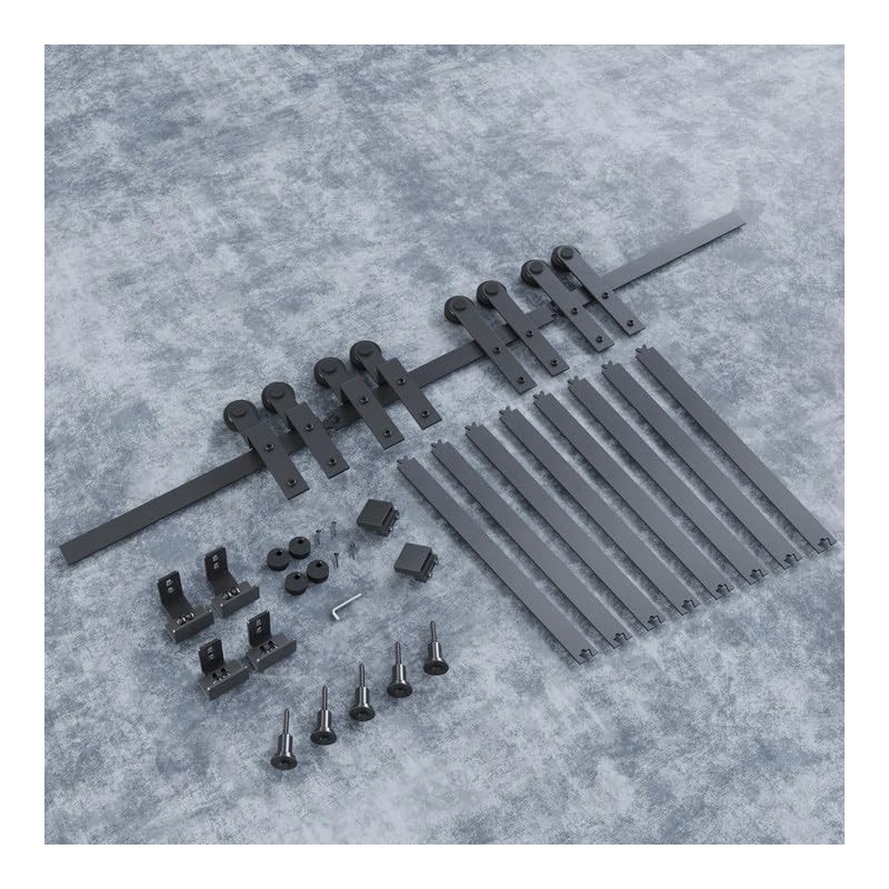FREDBECK 8 FT Mini Cabinet Bypass Barn Door Hardware Kit