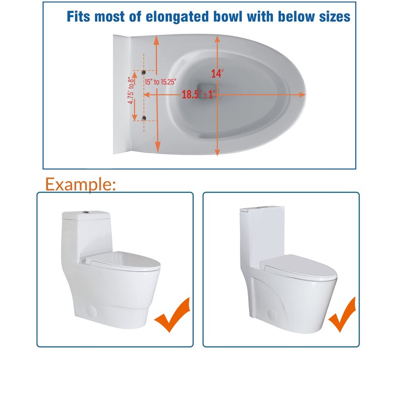 WinZo UF002 Slow Close Elongated Toilet Seat with Non-slip Seat