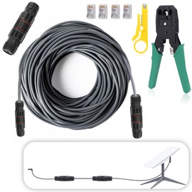 75ft Extension Cable Compatible with Starlink, Extend&Repair Mounting Accessories with IP68 Water Proof Connection, 1000M Protocl Pure Copper Data Transmission Surpport, Internet Replacement Tools Kit