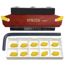 ASZLBYM Groove Cutting Tool Cutting Tools SPB326 / SPB26-3 Chopping Board Tools, and 12 Pieces SP300 3 mm Indexable Cutting Plates Made of Carbide and 1 x SMBB1626 Cutting Blade Holder