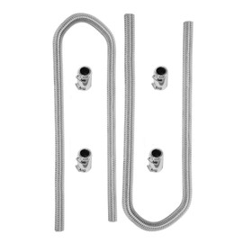SUPERFASTRACING 44" Chrome Stainless Steel Flexible Universal Heater Hose Kit w/Polished Cap