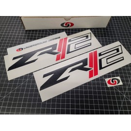 ZR2 Racing Decals Bedside Hash Stripe Fender Stickers (2) 12.5" Colorado Silverado 2015-2022 Select Colors: (Gloss Black & Red)