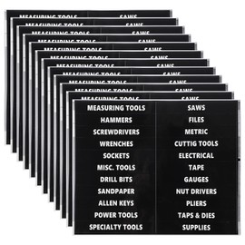 PATIKIL Tool Box Label Sticker, 12 Sheets Machine Organizer Decal Waterproof Tool Box Stickers for Home Industry, Black (22 Pcs/Sheet)