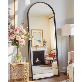 TRAHOME Arched Full Length Mirror, 56"x20" Gold Standing Body Mirror for Wall, with Aluminum Alloy Frame for Bedroom, Living Room, Dressing Room