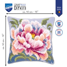 Vervaco - Kit de cojín de punto de cruz, camelia, 16 x 16 pulgadas