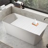 Folding Bathtub Cover for Standard Bathtubs,PVC Waterproof Bath Tray with