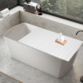 Folding Bathtub Cover for Standard Bathtubs,PVC Waterproof Bath Tray with Strong Load Capacity,Heat Retention, and Foldable Storage
