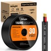Nilight 30FT 14AWG Oxygen-Free Copper Wire Red Black Electrical Stranded