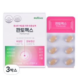 Biotin #1 Brewer's Yeast Pantothenic Acid L-Cystine Vitamin B Pantomax, 60 tablets, 3 boxes / 비오틴 1등 맥주효모 판토텐산 L-시스틴 비타민B 판토맥스, 60정, 3박스