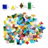4 Shapes Mixed Stained Glass Mosaic Tiles for DIY Crafts,200PCS