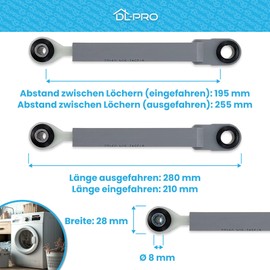 DL-pro 3 x Shock Absorbers 80N for Bosch Siemens 673541 00673541 11039636 Friction Damper Vibration Damper for Washing Machine