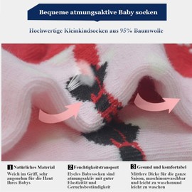 HYCLES Children’s Non-Slip Ankle Socks - 12 Pairs of ABS Socks for 1-7 Years, Boys, Girls, Kids, Toddlers, Infants, Newborns -