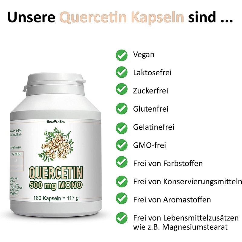 Quercetin 500 mg MONO Capsules without Additives - from Japanese