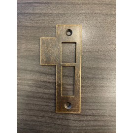 Antique/Vintage Style Door Strike Plate, Mortise, Striker, Keeper, Brass, 3-1/2"