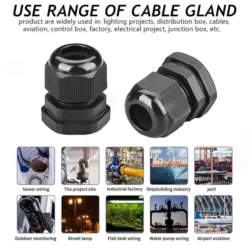 PENGLIN Cable Glands NPT Nylon Cable Connector, Strain Relief Cord