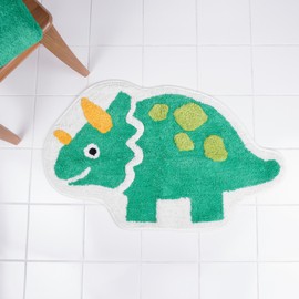 Allure Home Creation Dinosaur Bath Mat Rug Cotton Tufted Shaped 34"x21"