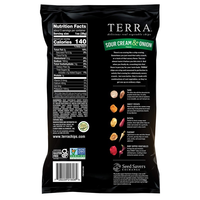 Terra Vegetable Chips, Sour Cream & Onion, 5 oz