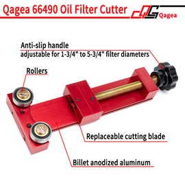 Qagea 66490 Oil Filter Cutter, Oil Filter Cutting Tool for Filter Cutting Range 1-3/4" to 5-3/4"