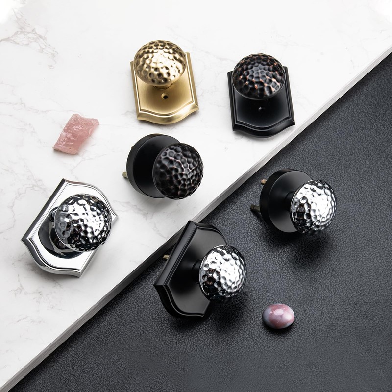 STARPY Gold Interior Door Knobs, Satin Brass Door Knob with