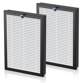 LUNINO Air Purifier Replacement Filter Compatible with K1, 3 Stage HEPA Filters, Washable Pre-Filter, 2 Pack, White