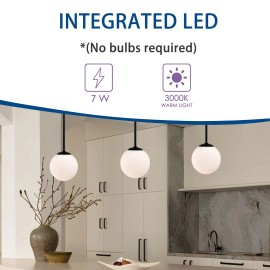 Unbranded Modern Black Pendant Light Fixture Glass Globe Hanging Light Fixtures