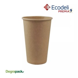 Degrapack Kit 500pzs Pz De Vaso Térmico Biodegradable 500ml Con Tapa.