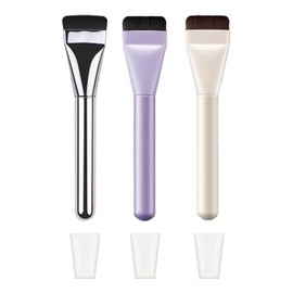 KEMUZ 3Pcs Ultra Thin Foundation Pinsel, Foundation Kosmetikpinsel, Foundation Pinsel Flach,Makeup Concealer Brush, für Cremige, Pudrige oder Flüssige Foundation(Rosa + Lila + Silber)