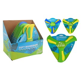 BLUE SKY - Boomerang - Outdoor Game - 047705 - Random Colour - Foam - 23 cm - Toy for Children and Adults - Soft - Lightweight - Indoor - Outdoor - Throwing Game - Indoor - From 6 Years
