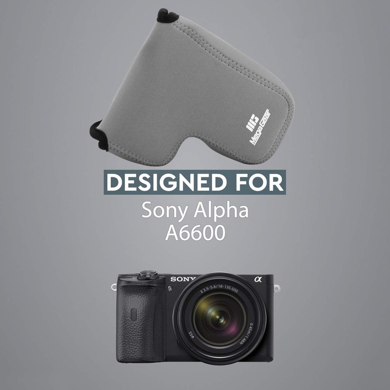 MegaGear Neoprene Case Compatible with Sony Alpha A6600 (18-135mm) -