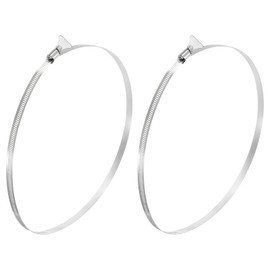 uxcell 2Pcs Stainless Steel Hose Clamps Worm Gear Hose Clamp, 270-292mm (10-5/8"to 11-1/2") Adjustable Thumb Screw Key Type Clamps Fuel Line Clamps 12mm Bandwidth for Plumbing, Automotive