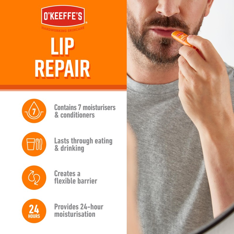 O'Keeffe's Lip Repair Lip Balm Unscented 4.2g & Lip Repair