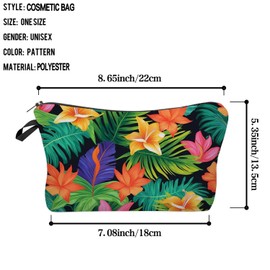 Livel lhood Tropical Flower Makeup Bag Cute Small Organizer Zipper Pouch Tropical Flower Cosmetic Bag Birthday Present for Women Friends -1, hzj0681