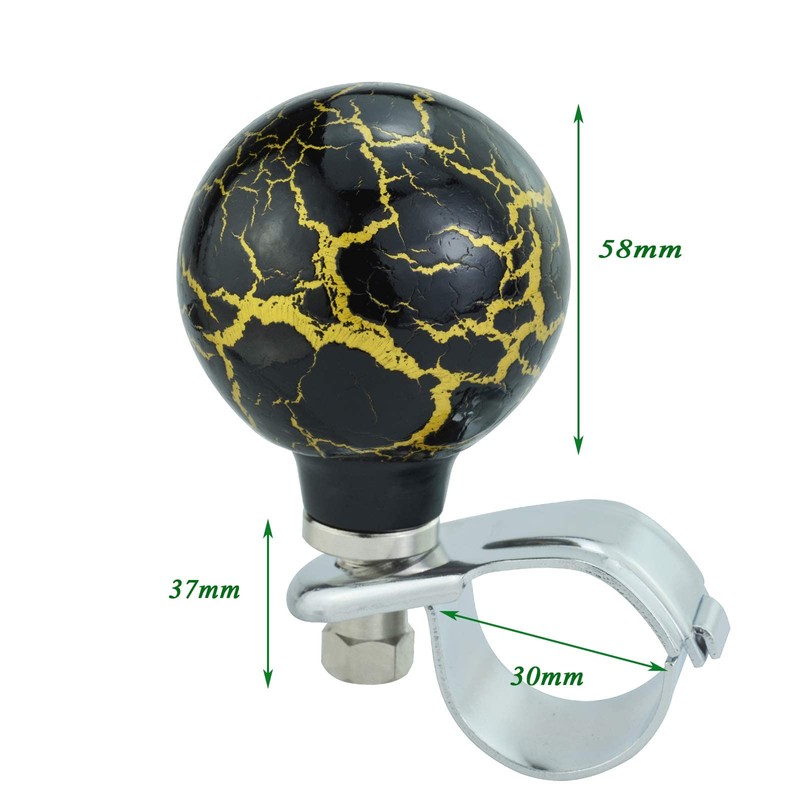 Lunsom Ball Steering Wheel Knob Marbling Round Suicide Spinner Turning