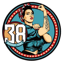 Rosie Recovery AA Medallions - Sobriety Coin, AA Chips and Medallions with 3rd Step Prayer, Unique Alcoholics Anonymous Gift AA Coins, Heavy Metal Token for Sober Milestones (Year 38)