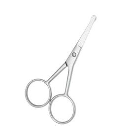 Yutoner Premium Manicure Rounded Tip Scissors Multi-purpose Stainless Steel Cuticle Pedicure Beauty Grooming Shears for Nail, Eyebrow, Eyelash, Dry Skin, Nose Hair (Silver 4 Inch)