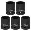 sourcing map 5pcs 6 Point Impact Socket 21mm Metric Socket