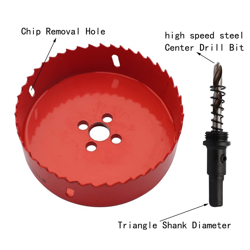 Sipery 110mm/4.33 Inch Hole Saw Bi-Metal Saw Drilling Tool with