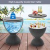 Patio Bar Cooler Table - 3-in-1 Black Rattan Style Portable