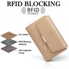 Women's RFID Blocking Bifold Wallet, Vegan Leather, Leaf Pendant Design,
