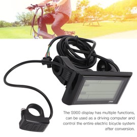 BTER Pantalla de Bicicleta eléctrica, Multifuncional S900 36V 48V Pantalla LCD de eBike de actualización Universal con Enchufe Impermeable, Medidor de Pantalla LCD de Bicicleta eléctrica Duradera
