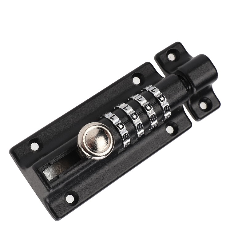 Combination Latch Lock 4 Digit Black Anti Theft Waterproof for