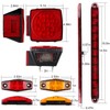 Partswcgg 12V Led Utility Trailer Lights Wiring Kit, Square Combination