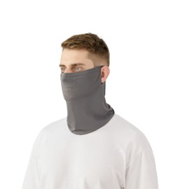 Vanolu Ice Silk UPF50+ Neck Gaiter, Summer Balaclava Face Mask for Men Women, Cooling Washable Sun Dust Wind Face Cover (Dark Grey)